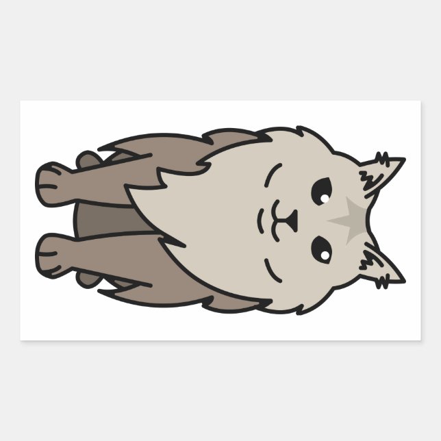 Maine Coon Cat Cartoon Sticker (Front)