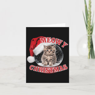 Maine Coon Cat Christmas Snow Globe Meowy Xmas  Card