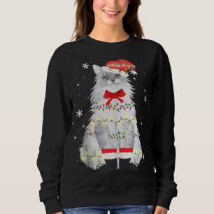 Maine Coon Cat Christmas Tree Xmas Mom Dad Gifts Sweatshirt