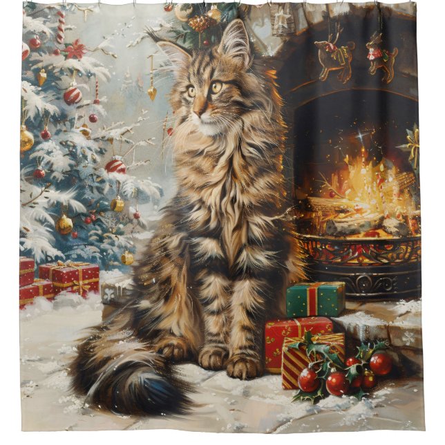 Maine Coon Cat Christmas Vintage (Front)