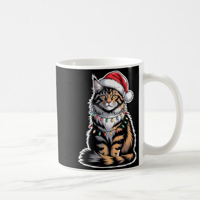 Maine Coon Cat Christmas Xmas Kitten Kitty Lover M Coffee Mug (Right)