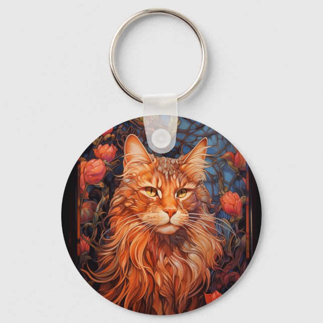 Maine Coon cat Keychain (Front)