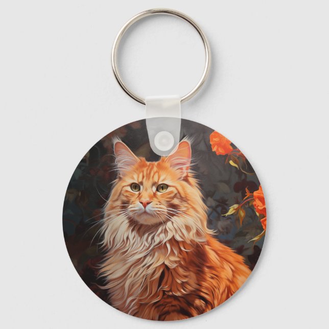 Maine Coon cat Keychain (Front)