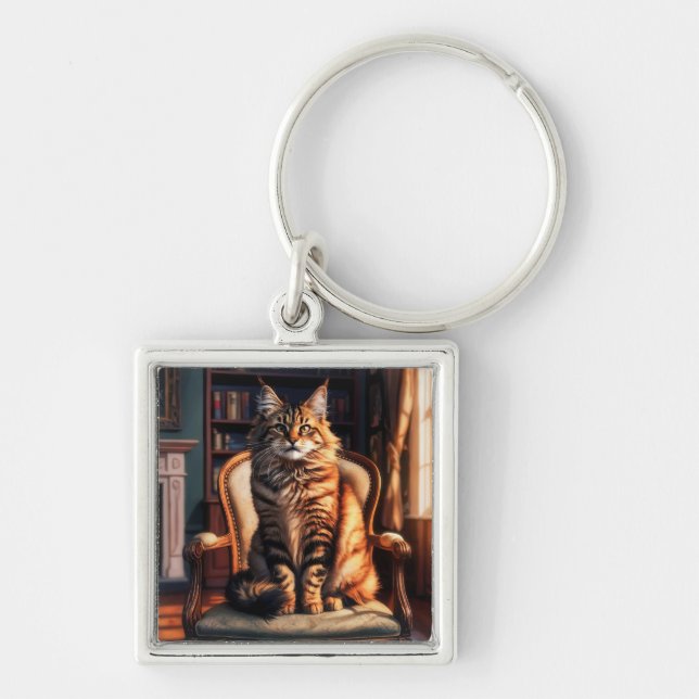 Maine Coon Cat Keychain (Front)