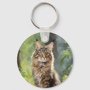 Maine Coon cat Keychain