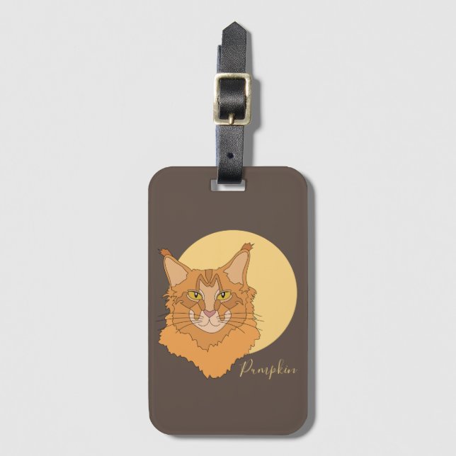 Maine Coon Cat Luggage Tag (Front Vertical)