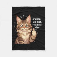 Maine Coon Cat Meme It's Fine I'm Fine Everything'