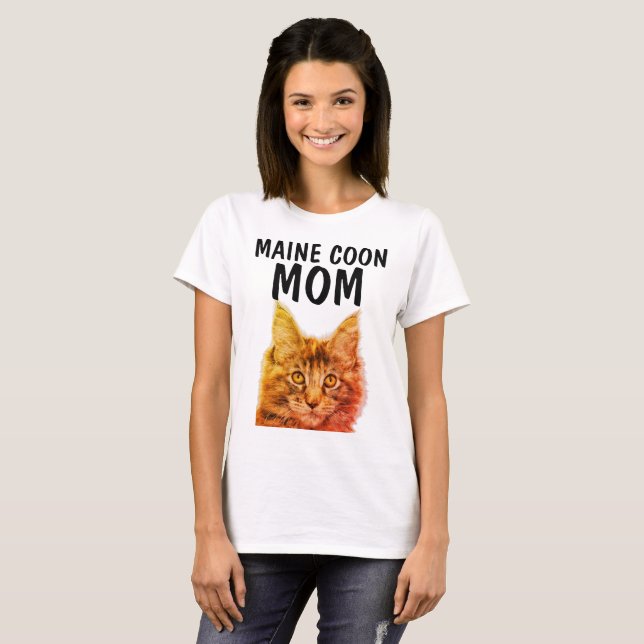 MAINE COON CAT MOM t-shirts (Front Full)