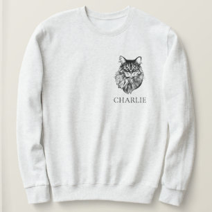 Maine Coon Cat Personalized Hand Drawing Sweatshirt