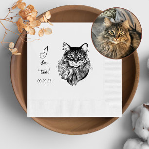 Maine Coon Cat Personalized I Do Too Napkin