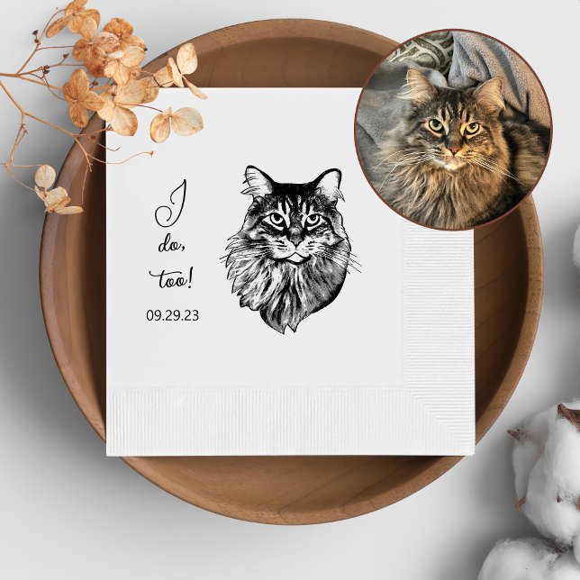 Maine Coon Cat Personalized I Do Too Napkin (Creator Uploaded)