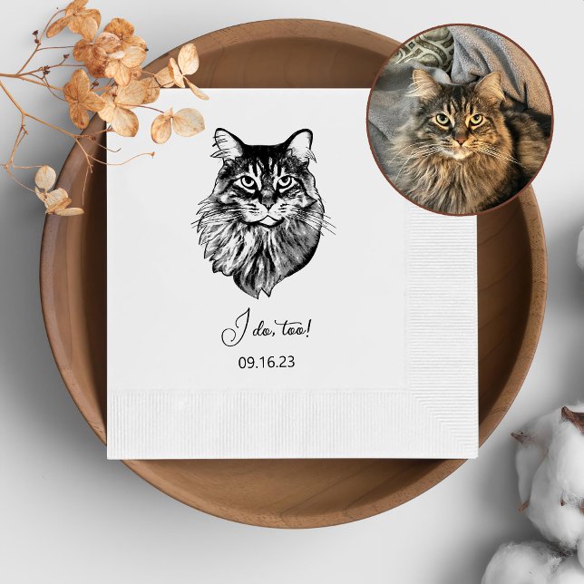 Maine Coon Cat Personalized I Do Too  Napkin (Creator Uploaded)