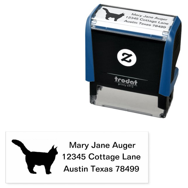 Maine Coon Cat Personalized  Self-inking Stamp (In Situ)