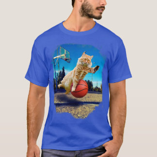 Maine Coon Cat Playing Basketball T-Shirt
