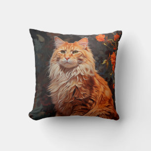Maine Coon cat Throw Pillow