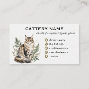 Maine Coon Cattery Customizable Business Card