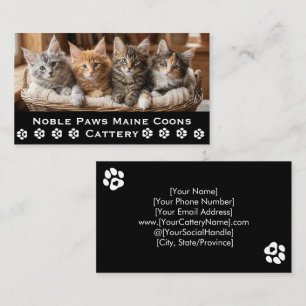 Maine Coon Cattery Pet Breeder Customizable Business Card