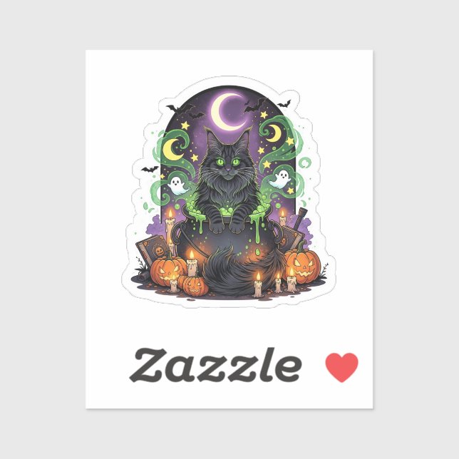Maine Coon Cauldron – Spooky Halloween Cat  (Sheet)