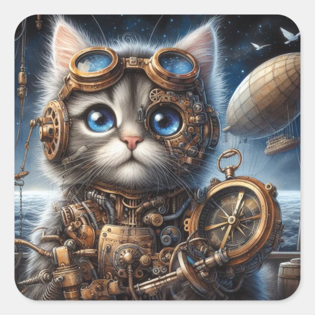 Maine Coon Explorer Square Sticker (Front)