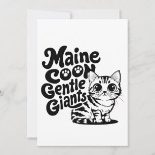 Maine Coon Gentle Giants Cat Invitation