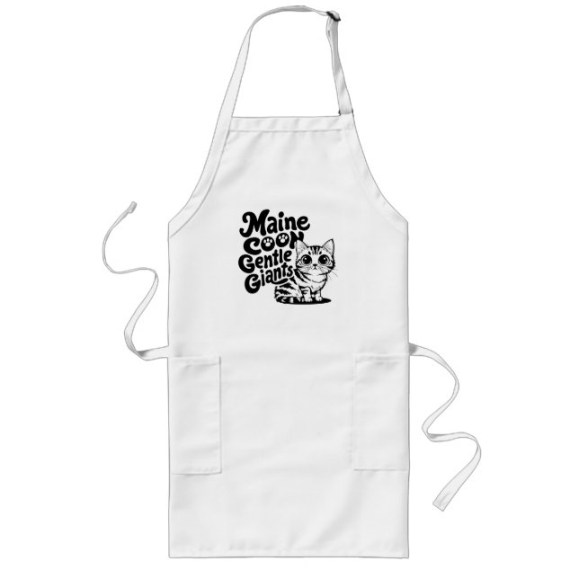 Maine Coon Gentle Giants Cat Long Apron (Front)