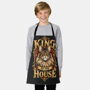 Maine Coon King of the House Gold Vintage Crest Apron
