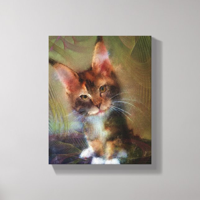 Maine Coon Kitten Art - Pick Me - Rectangular Art Canvas Print (Front)