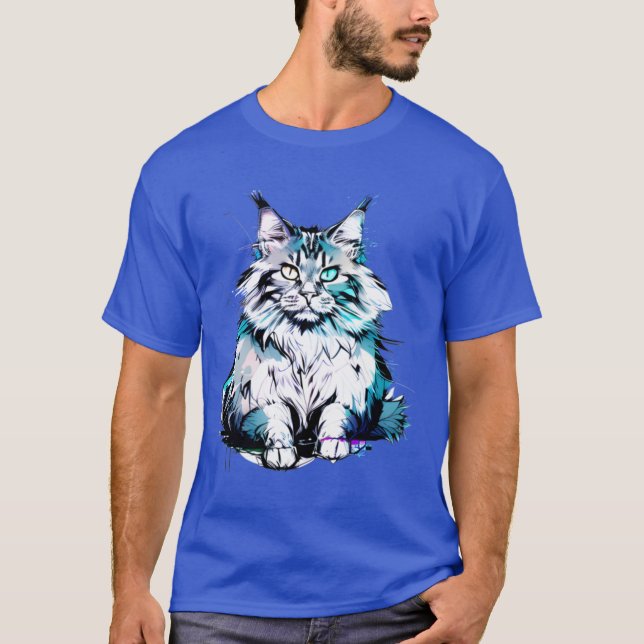 Maine Coon Modern Maine Coon style T-Shirt (Front)