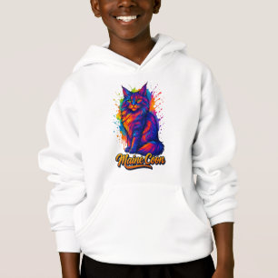 Maine Coon Pop Art Colourful Cat Illustration