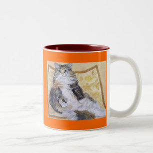 Maine Coon Portrait Two-Tone Coffee Mug