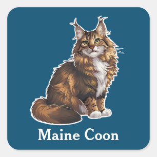 Maine Coon Square Sticker