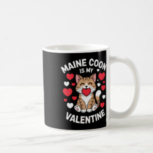 Maine Coon Valentine Adorable Cat Design Mom Kitty Coffee Mug