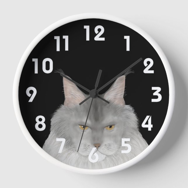 Maine Coon Wall Clock (Front)