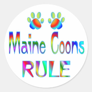 Maine Coons Rule Classic Round Sticker