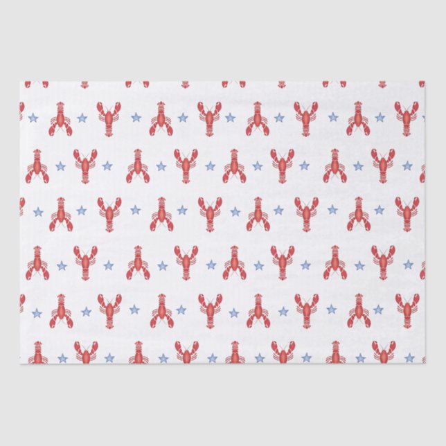 Maine Event Lobster Preppy Seaside Coastal Tissue Paper (Front)
