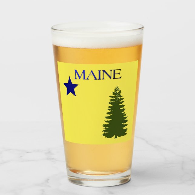 Maine flag(1901)  glass (Front Filled)