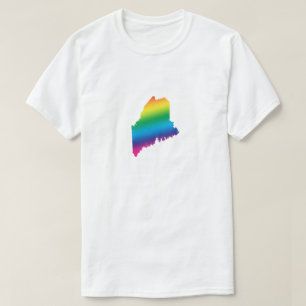 Maine Gay Pride Rainbow LGBT Equality Equal Rights T-Shirt