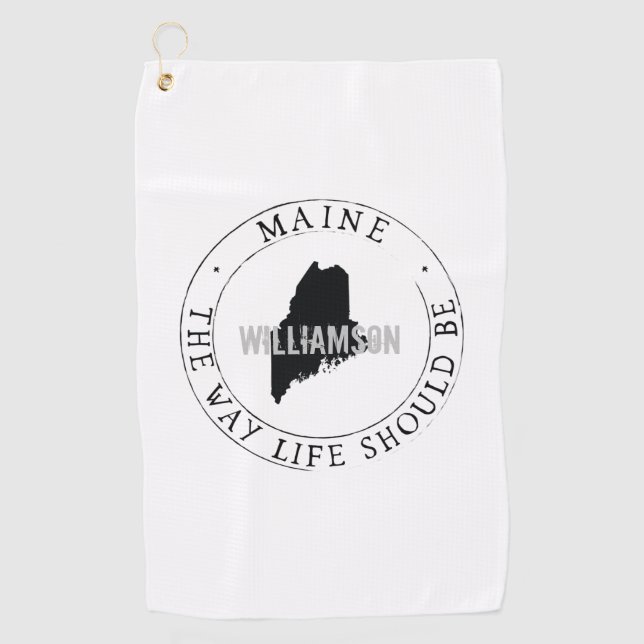 Maine Golf Towel State Personalized (Front)