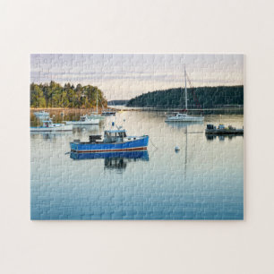Maine harbor at sunset jigsaw puzzle