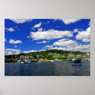 Maine Harbour in Summer Poster