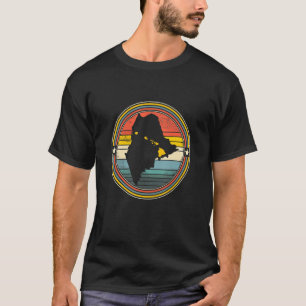 Maine Hawaii Roots Origine State Map Retro T-Shirt
