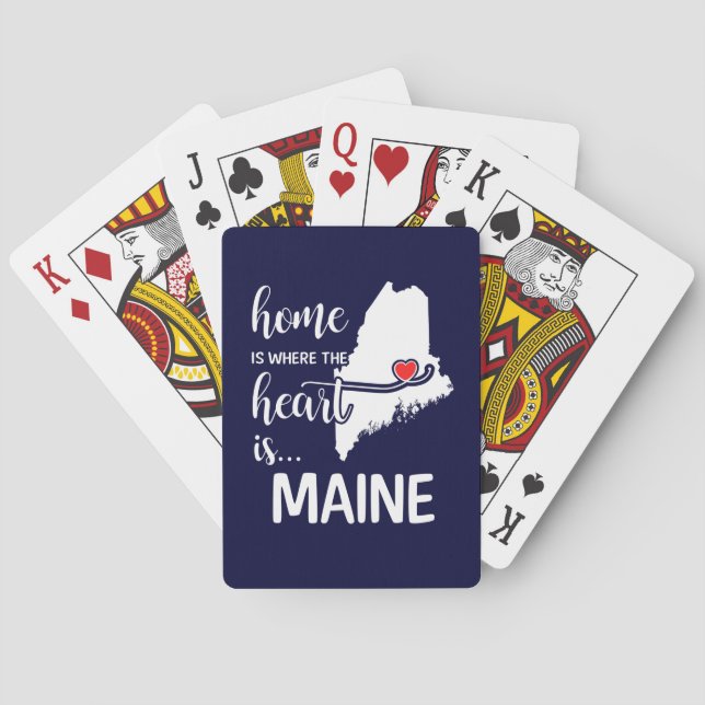Maine home is where the heart is playing cards (Back)