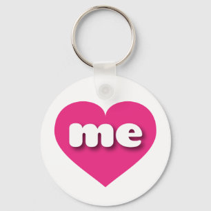 Maine hot pink heart - I love me Keychain