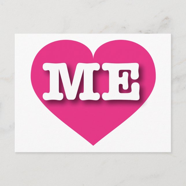 Maine Hot Pink Heart - I love ME Postcard (Front)