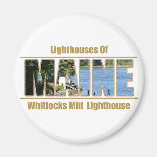 MAINE Image Text - Whitlocks Mill Lighthouse Magnet