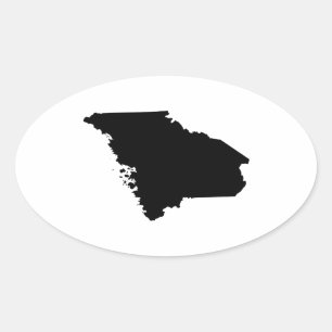 Maine in Black and White Oval Sticker