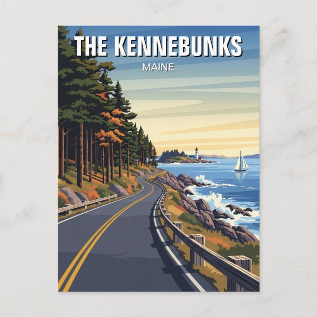 Maine Kennebunkport Kennebunks Travel Postcard (Front)