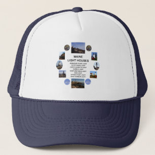 Maine Light Houses Trucker Hat
