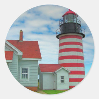 Maine Lighthouse 27 Classic Round Sticker