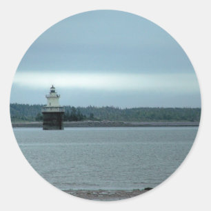 Maine Lighthouse 40 Classic Round Sticker